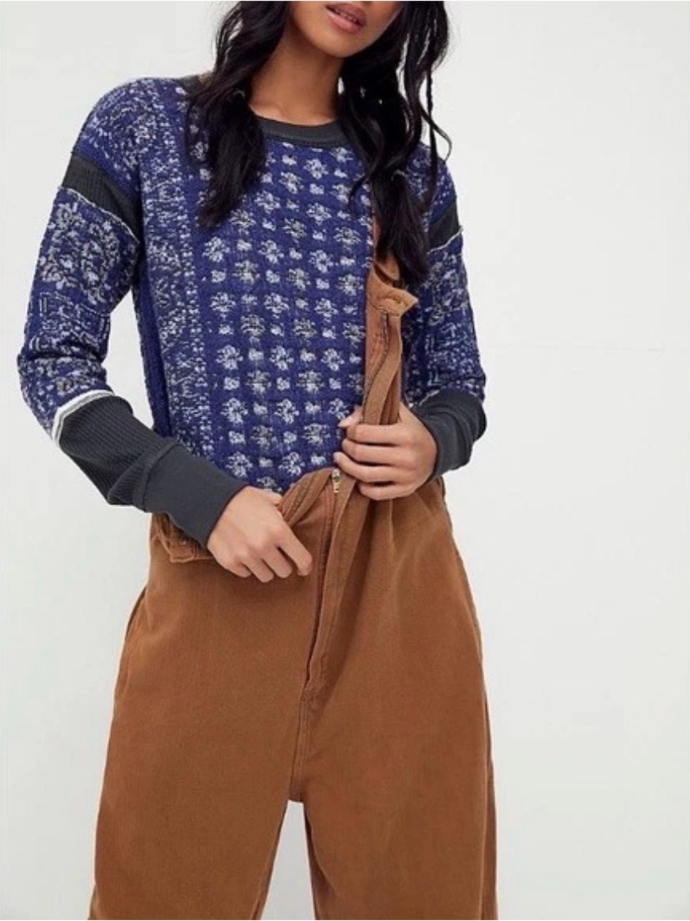 We The Free Stevie Layering Top Mixed Print Thermal